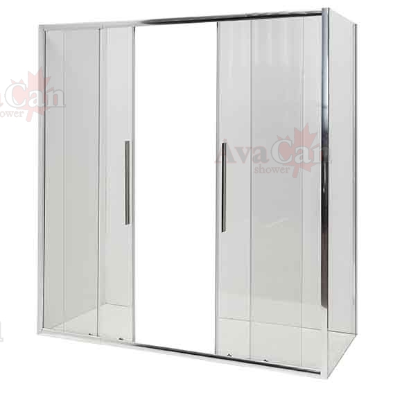 душевой уголок avacan fc2 190-210 + sc100 ava 190-210x100 стекла прозрачные, профиль хром