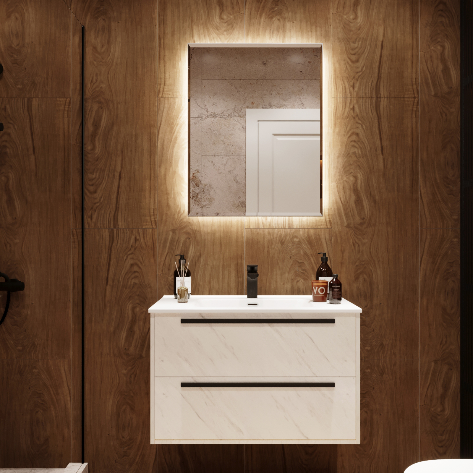 зеркало benetto белладжио 60x80 с led-подсветкой, профиль хром