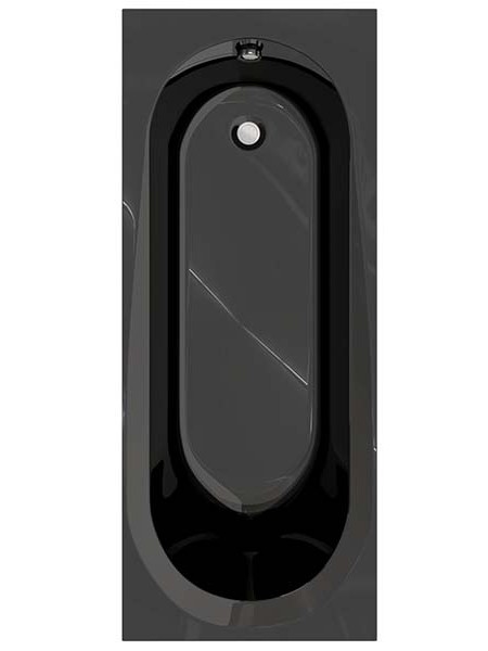 ванна акриловая alba spa baline 170x70 черный глянец