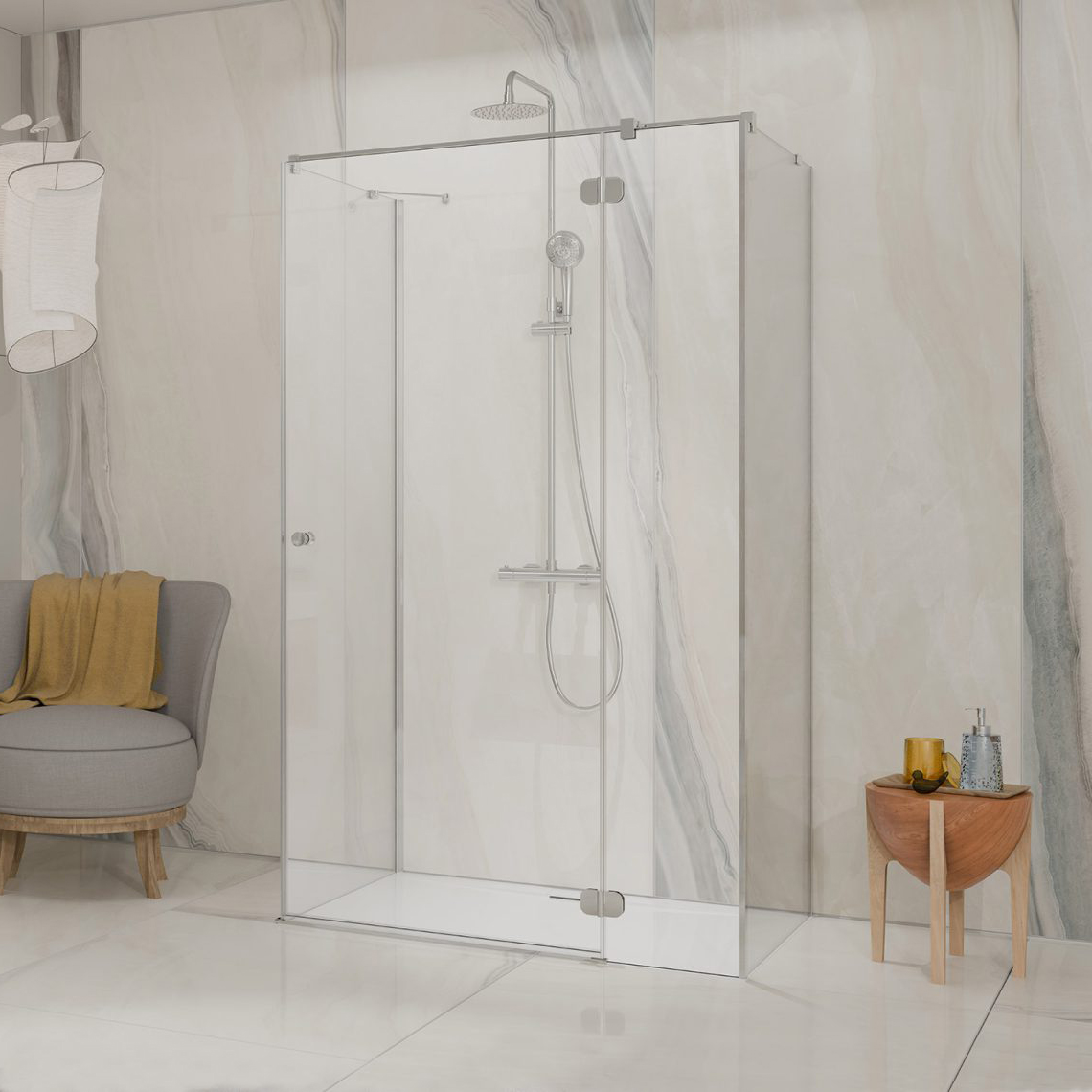 душевой уголок radaway torrenta kdj+s 110x90 правый, стекла прозрачные, профиль хром