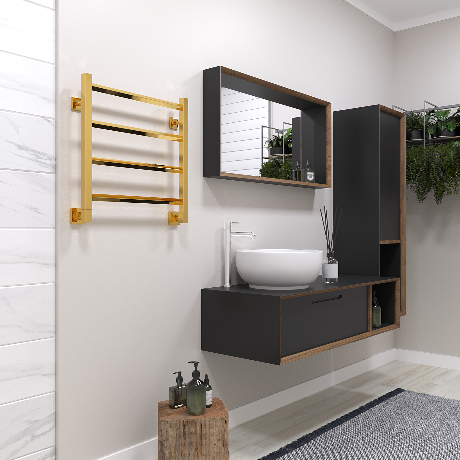 полотенцесушитель водяной stinox sorento 50x50 золото глянец