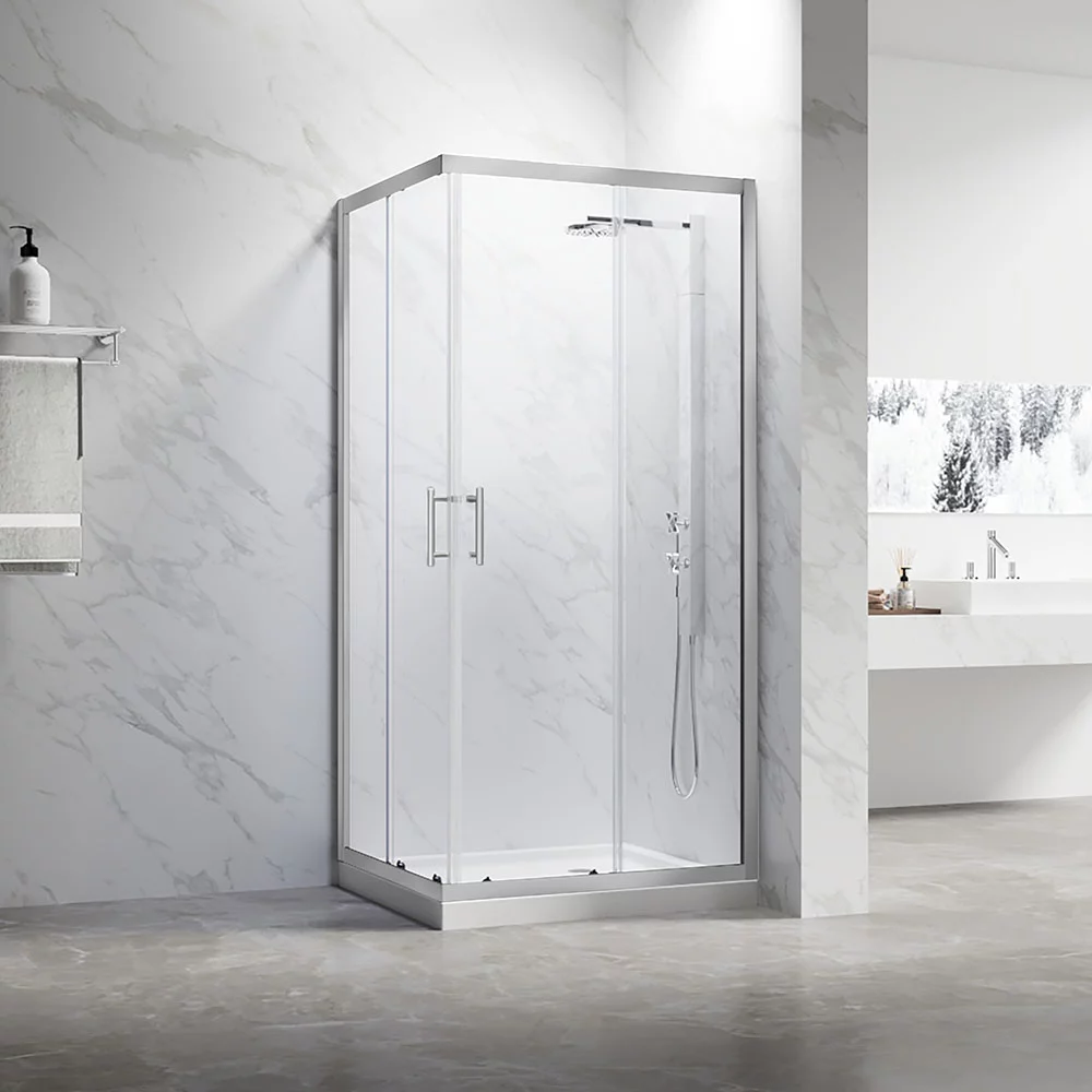 душевой уголок veconi rovigo rv-27ch 100x90 прозрачные стекла / профиль хром