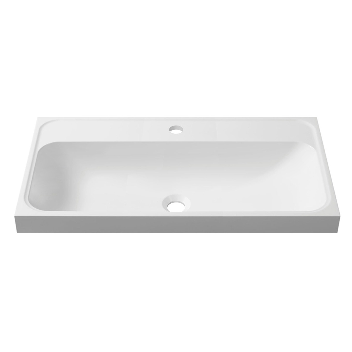 умывальник белюкс 900 90x40 белый матовый, solid surface