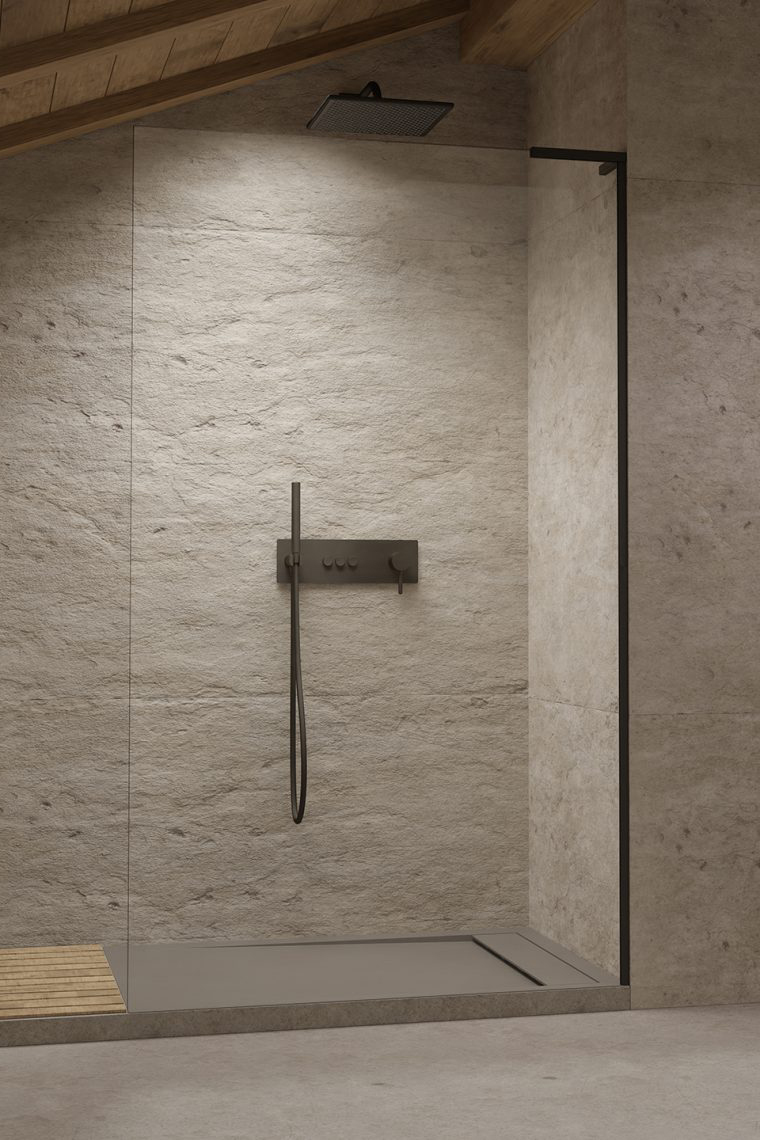 душевой уголок radaway walk-in modo sl ii black 105 right прозрачное стекло / профиль черный