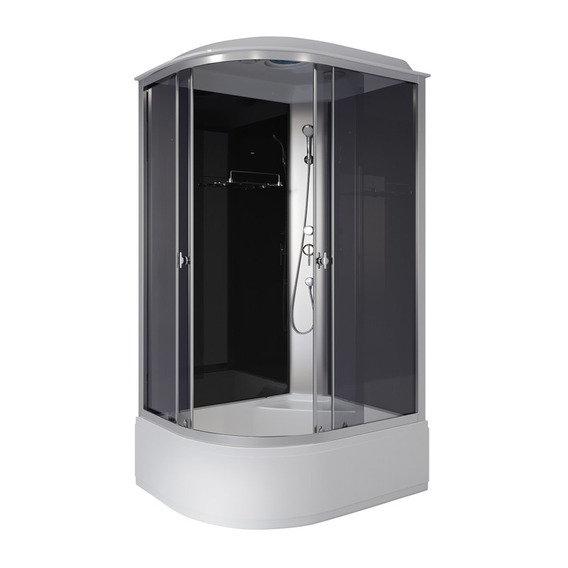 душевая кабина niagara eco 120x90 правая, с крышей, стекло тонированное / профиль хром