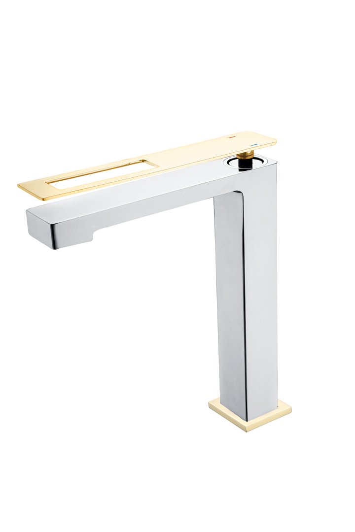 смеситель для умывальника высокий boheme q 142-crg chrom gold