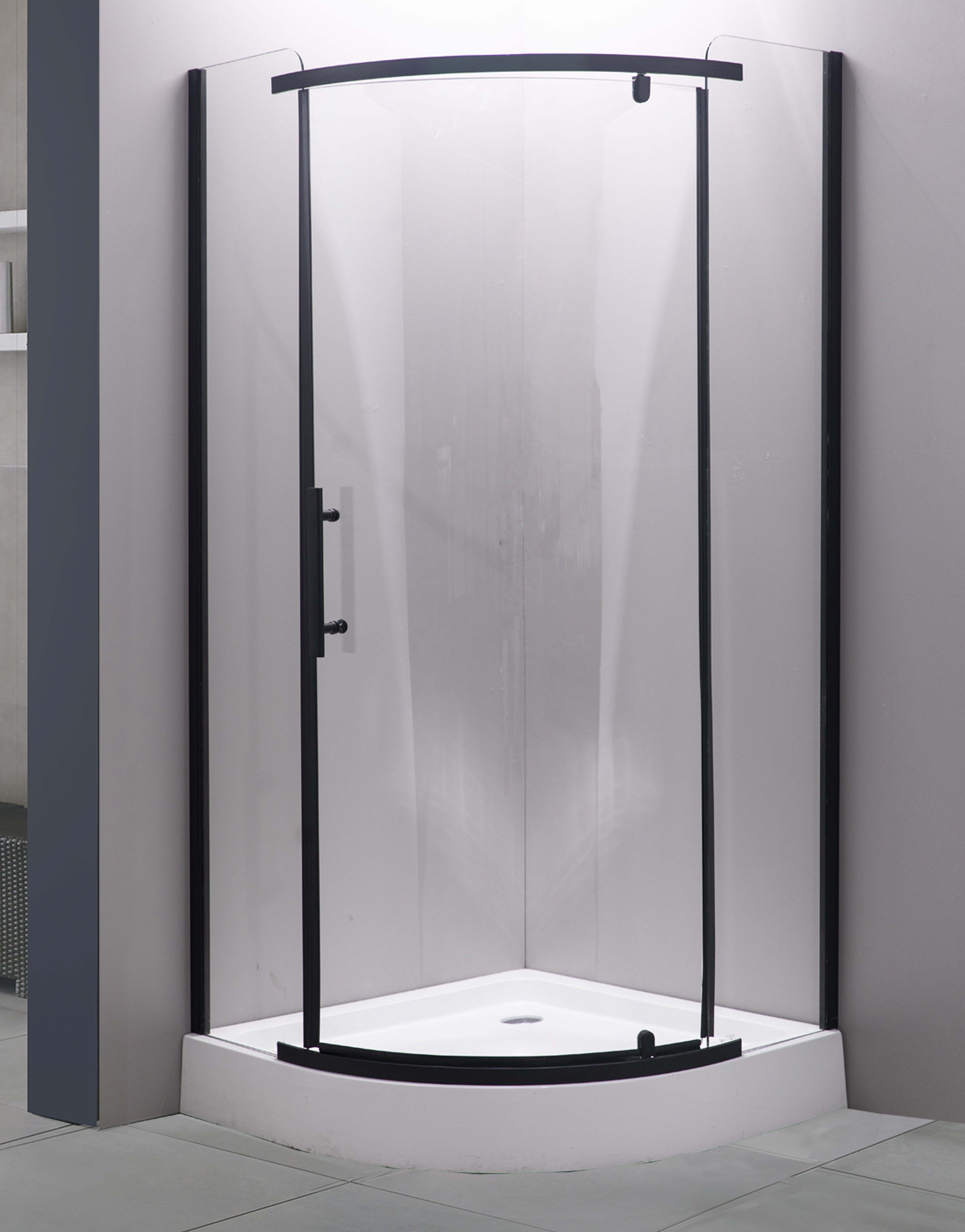 душевой уголок esbano esd-7015b 90x90 стекла прозрачные, профиль черный матовый