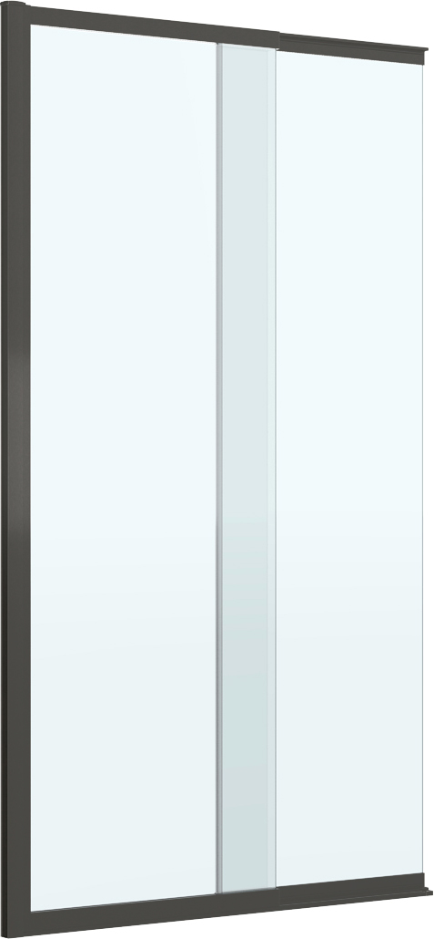 шторка на ванну cezares slider-fix-vf-11-90/150-c-nero стекло прозрачное, профиль чёрный матовый