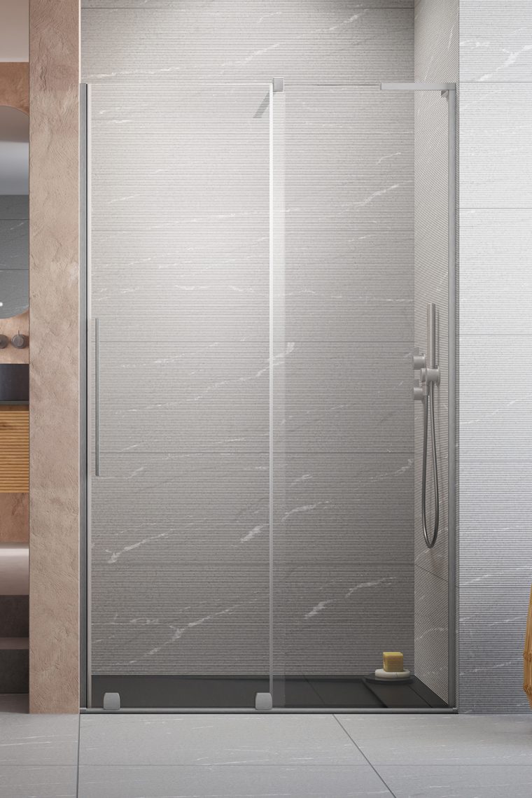 душевая дверь radaway furo sl brushed nickel dwj 110x200 прозрачное стекло / профиль брашированный никель (правая)