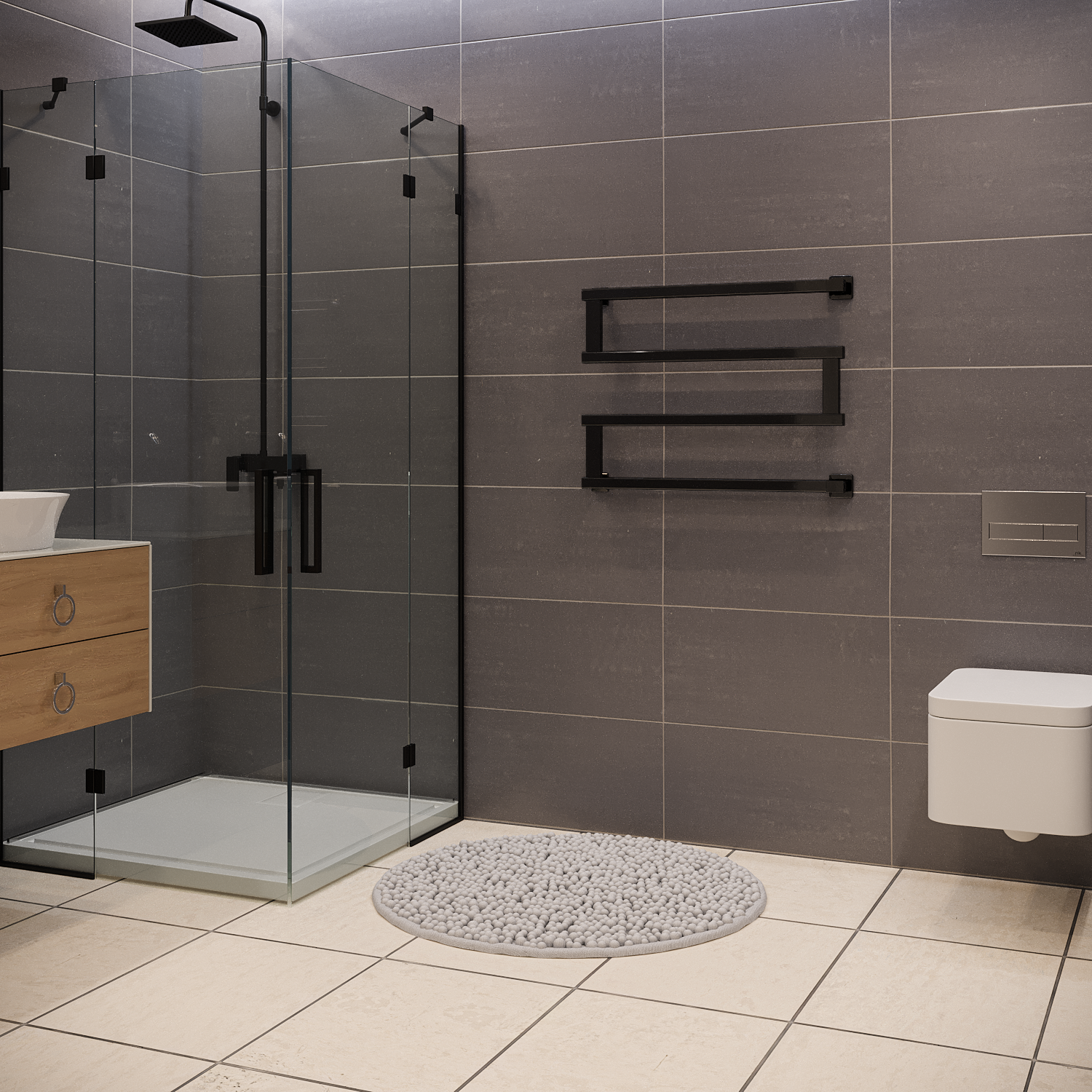 полотенцесушитель водяной stinox optima 50x70 черный глянец