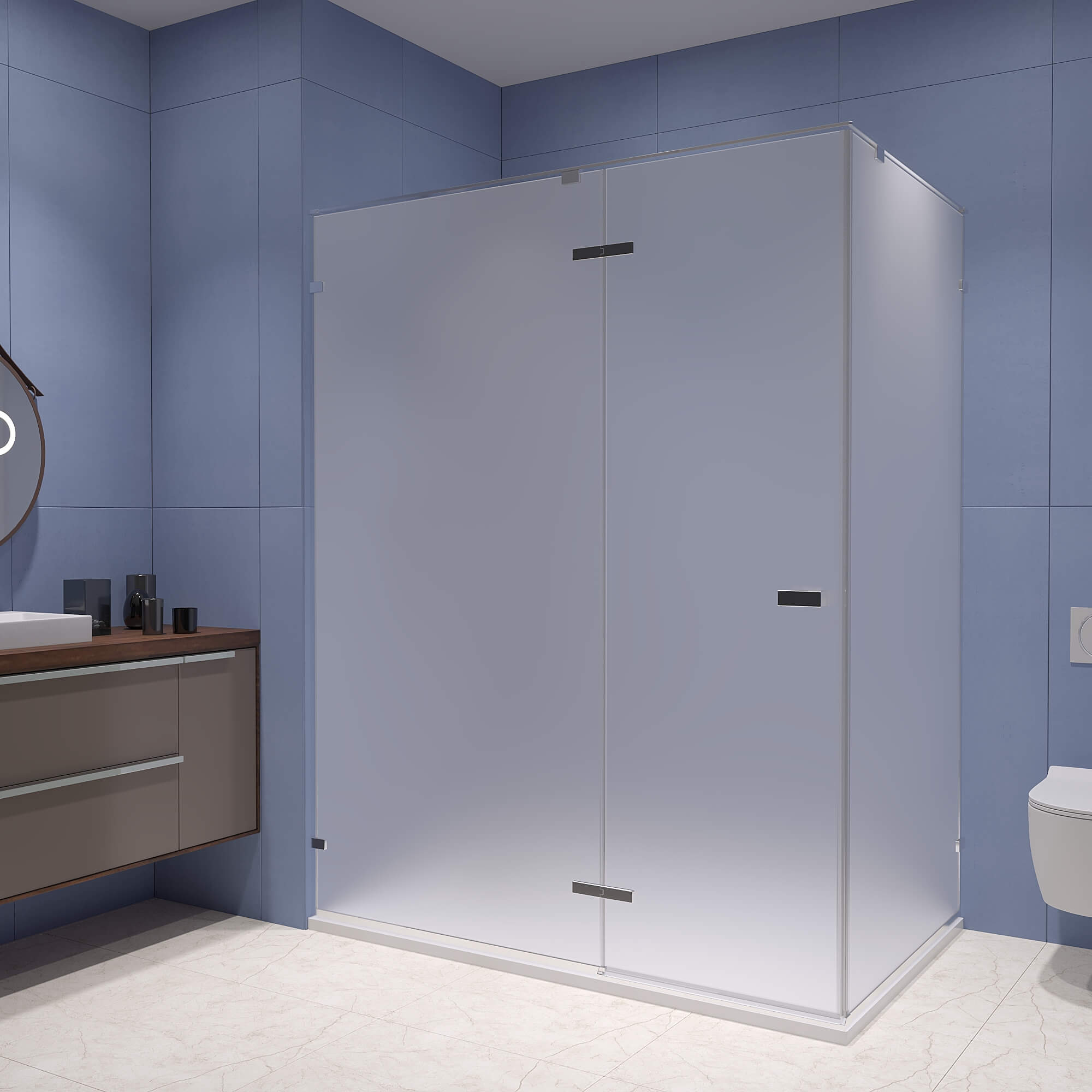 душевой уголок rgw stilvoll sv-040 160x90 стекла матовые, профиль хром