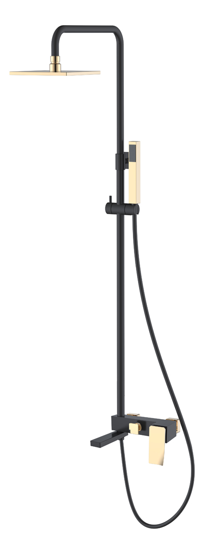 душевая стойка boheme q black gold 148-bg.2 черный/золото