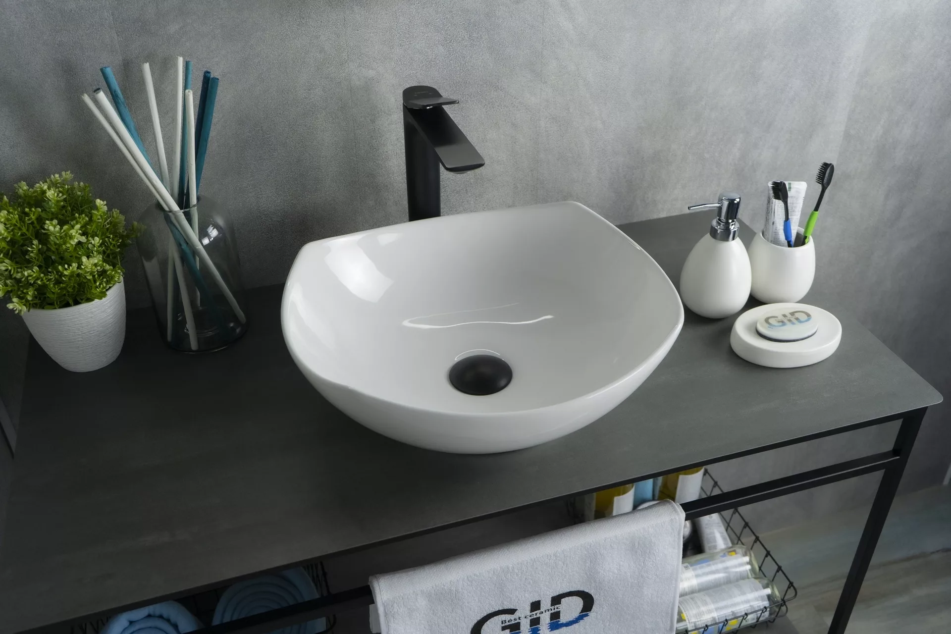умывальник накладной gid n9412 41,5x38 белый