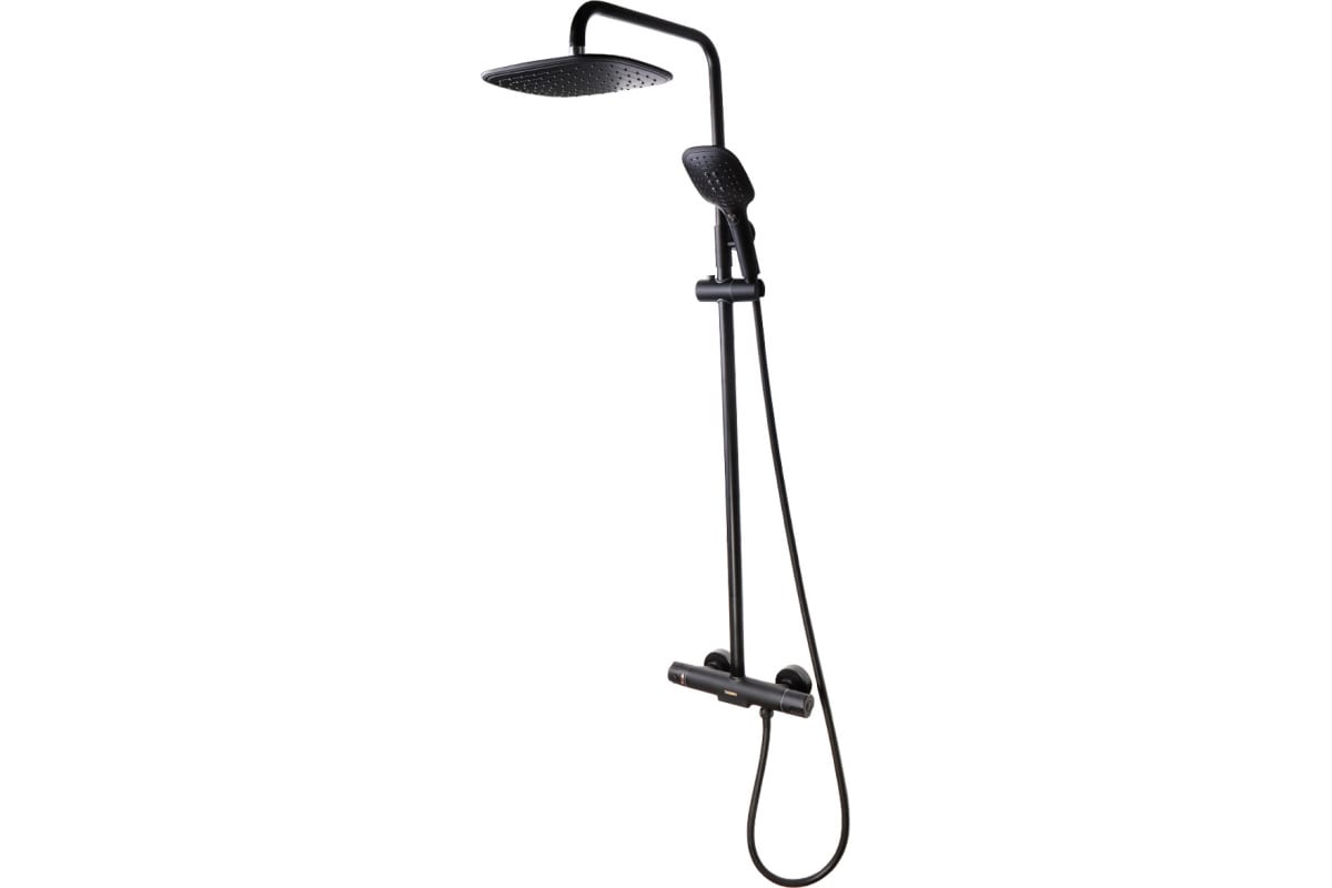 душевая система maxonor pure life mn2487-7 с термостатом черная