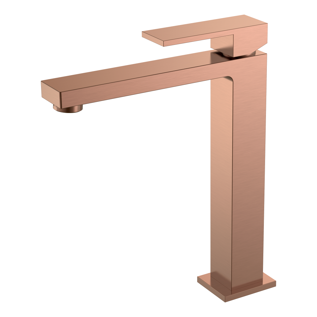 смеситель для умывальника высокий boheme qubic 472-cb copper brushed, брашированная медь