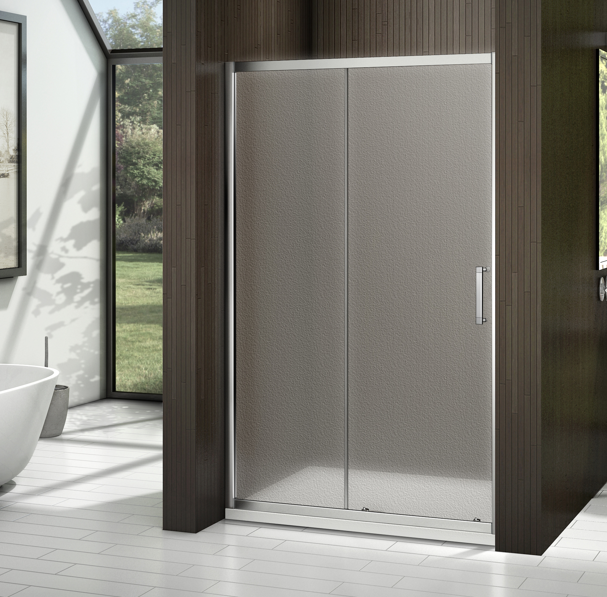 душевая дверь gooddoor latte wtw-130-g-we 130x185