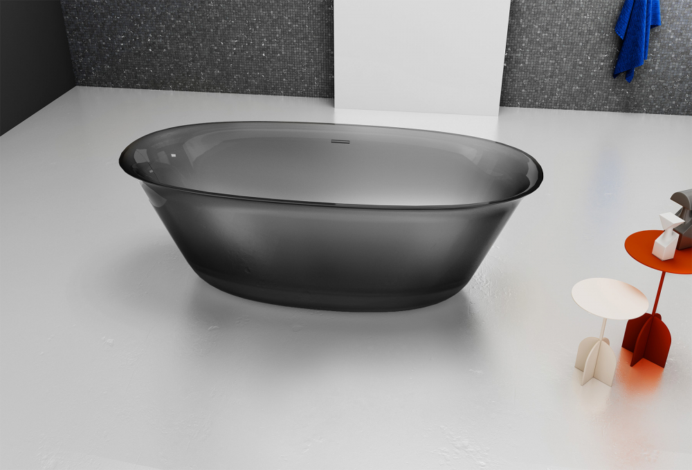 ванна из полиэфирной смолы abber kristall at9707onyx 170x75 черный