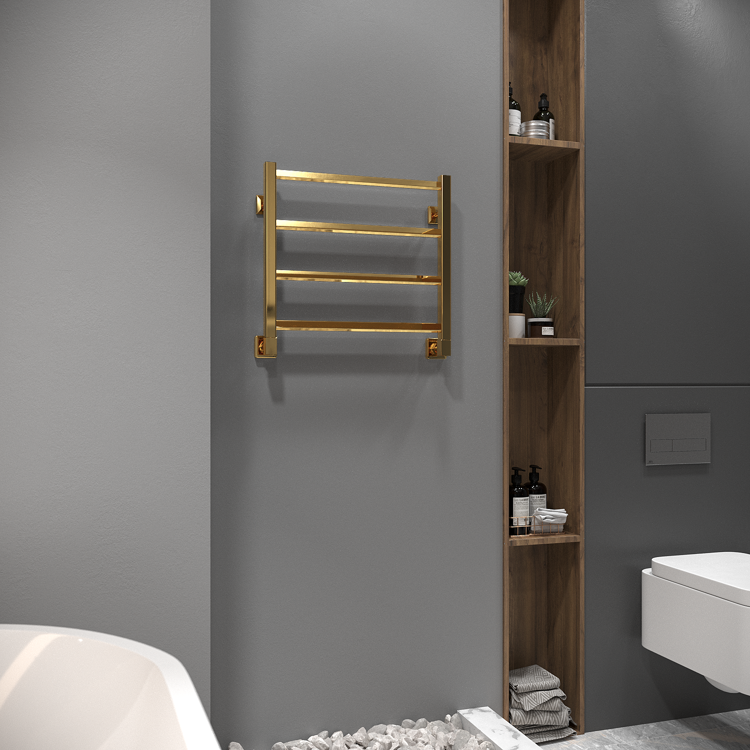 полотенцесушитель водяной stinox milana 50x50 золото глянец