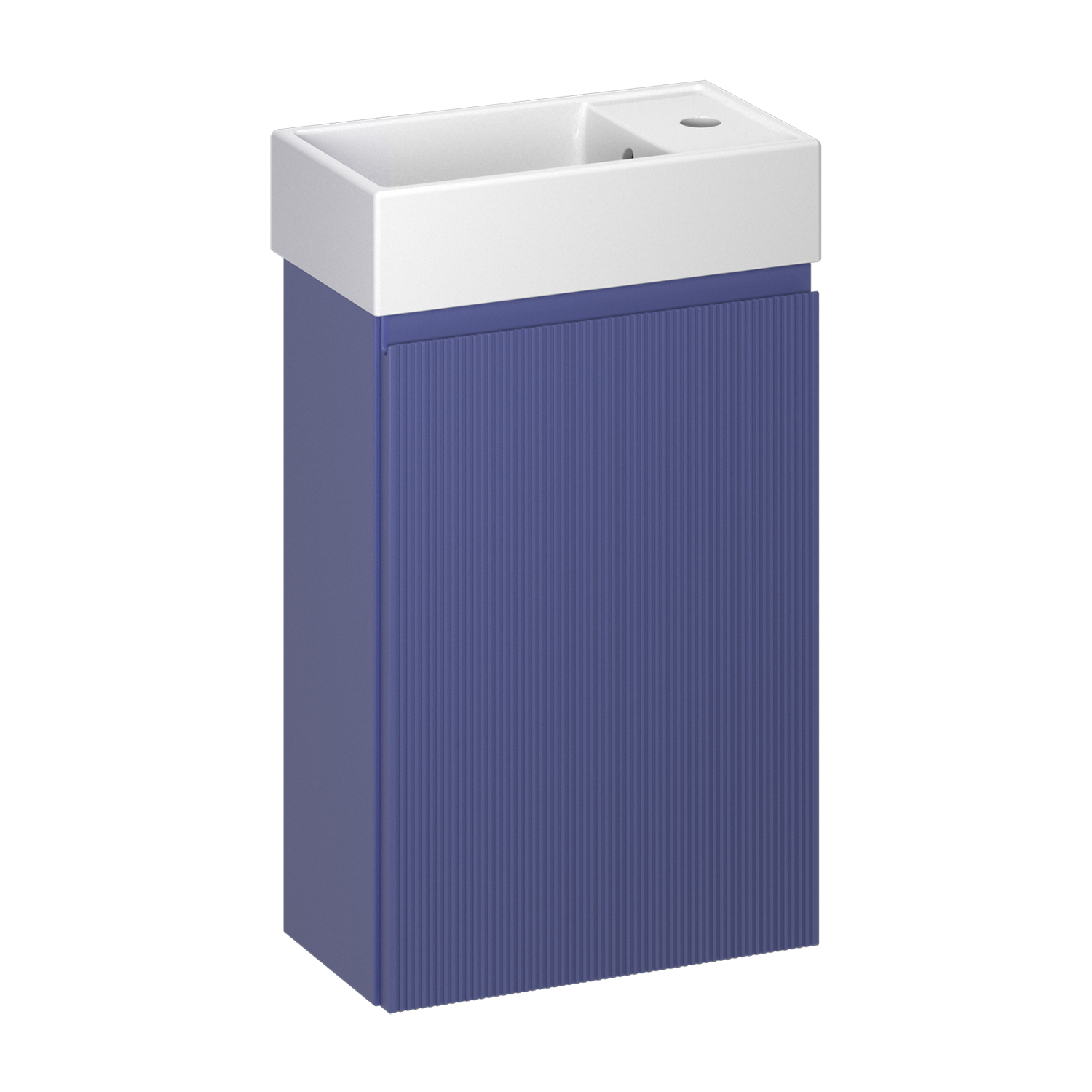 тумба с умывальником wellsee wc area 40x22 матовый синий