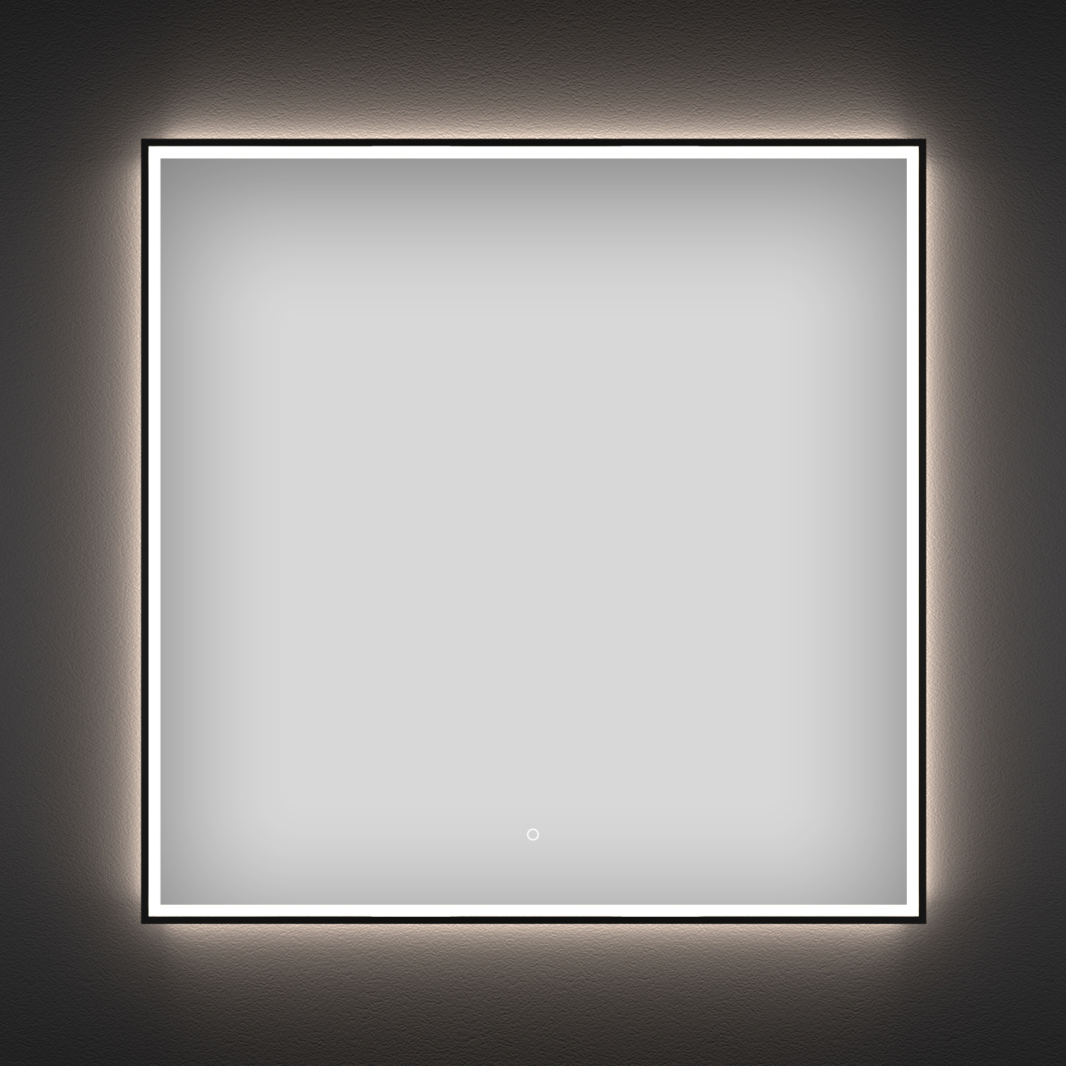зеркало wellsee 7 rays' spectrum 172200430 70x70 с фронтальной led-подсветкой (черный контур, сенсорная кнопка)