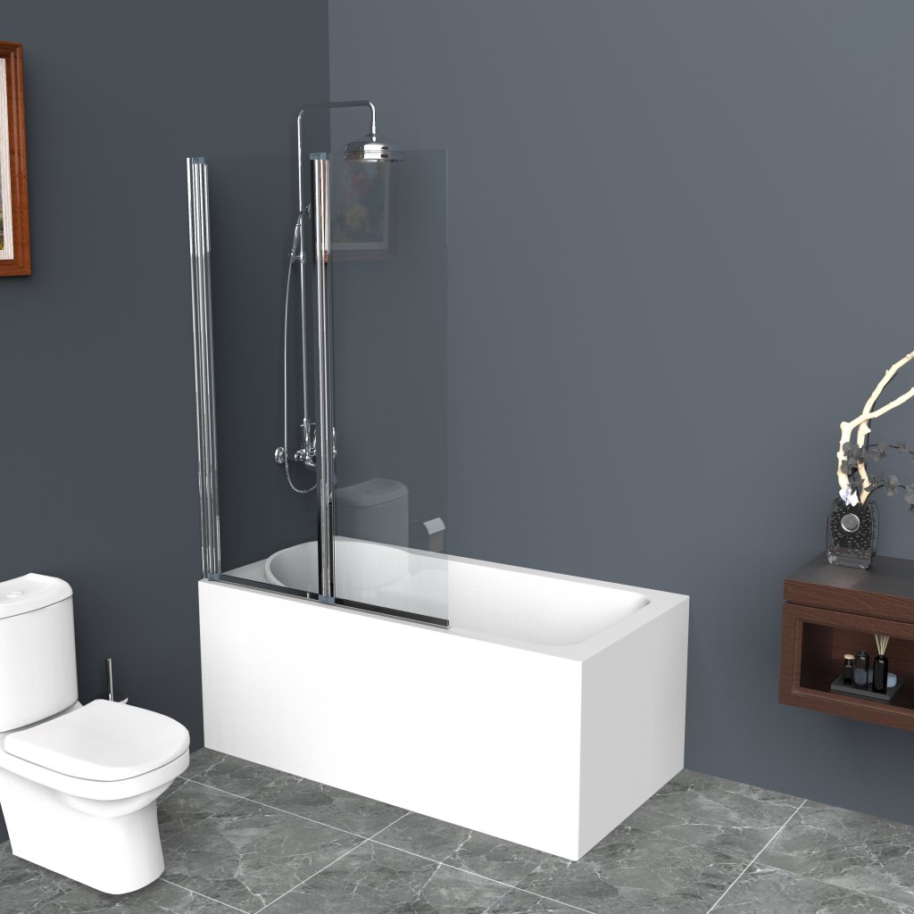 шторка на ванну belbagno uno-v-2-80/150-c-cr 80x150 прозрачное стекло / профиль хром