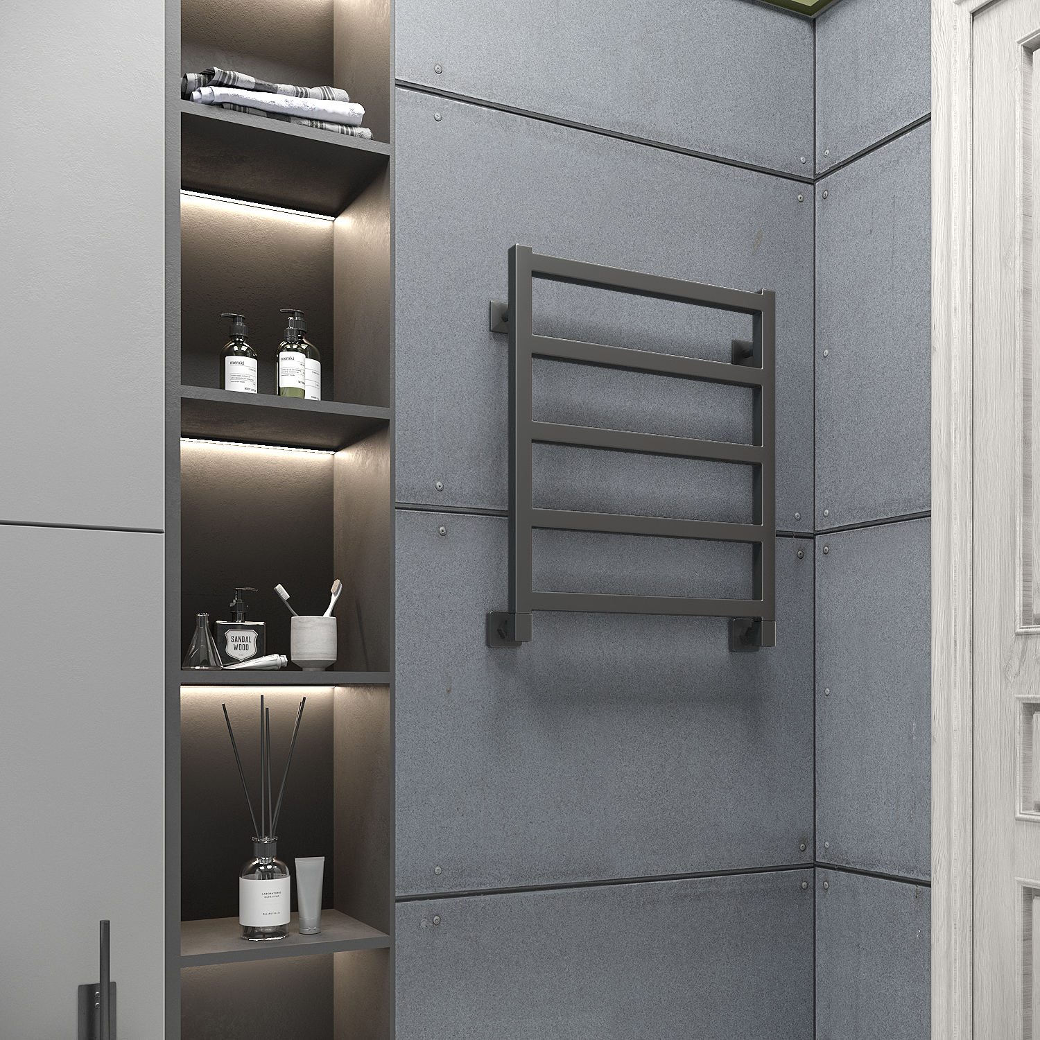 полотенцесушитель водяной stinox ancona 50x60 черный матовый