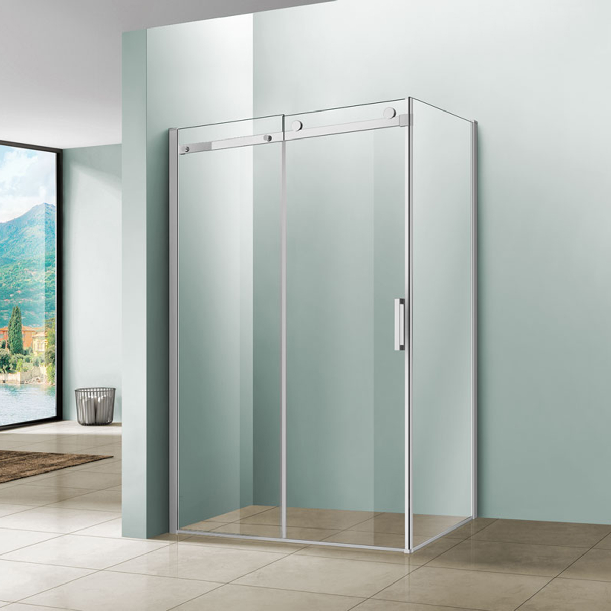 душевой уголок vincea como vsr-1c1013cl 130x100 стекло прозрачное