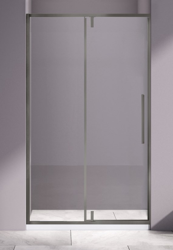 душевая дверь vincea slim-n vdp-4sn120clgm 120x195 прозрачное стекло / профиль вороненая сталь