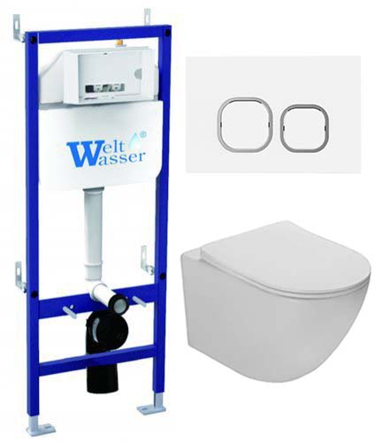 комплект инсталляции welt-wasser bamberg 460 wt с клавишей белой и подвесным унитазом ceruttispa sella aria tornado