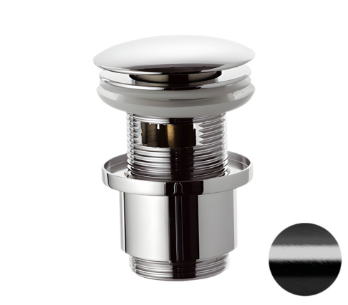 донный клапан с переливом 1”1/4 remer 905cc2114cfp черный брашированный хром