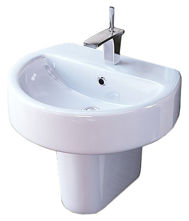 умывальник sanita luxe best bstslwb01 + bstslsp01 55,8x44,8 белый, с белым полупьедесталом