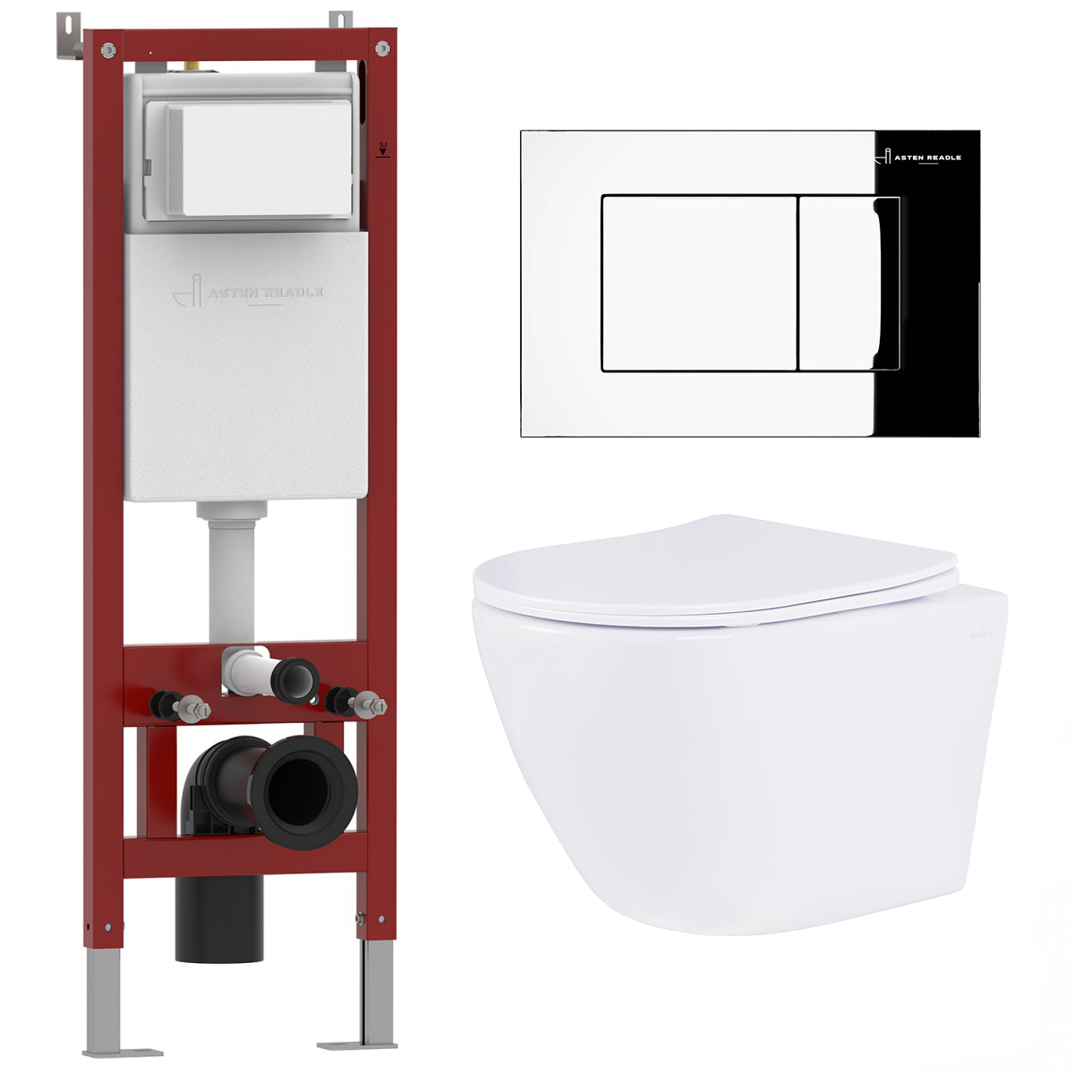 комплект инсталляции asten readle zentralmodul ar0601-185ch клавиша хром глянцевый