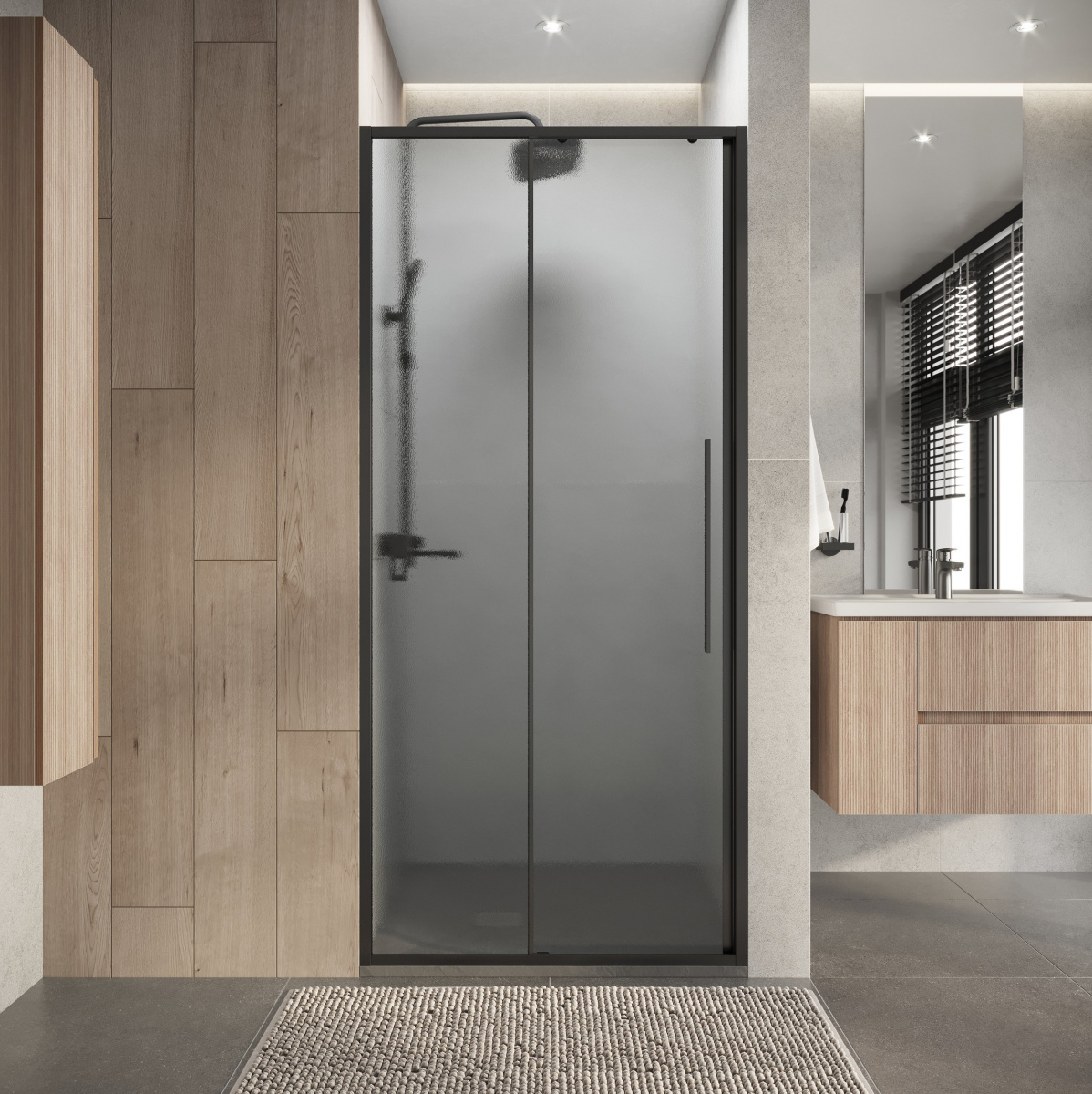 душевая дверь niagara nova ng-34-l10chgr 100x195 стела шиншилла, профиль графит