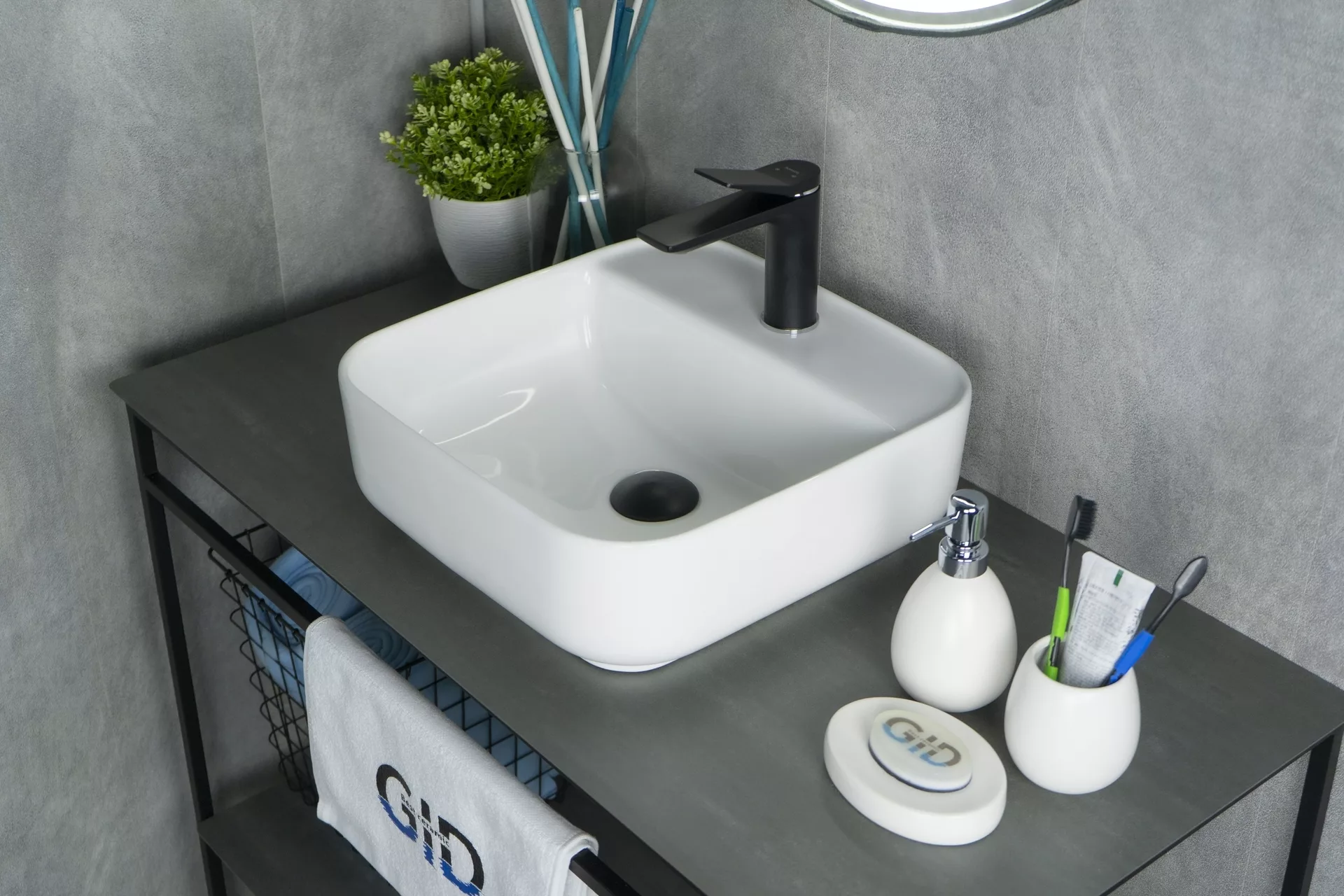 умывальник накладной gid n9044 38,5x38,5 белый