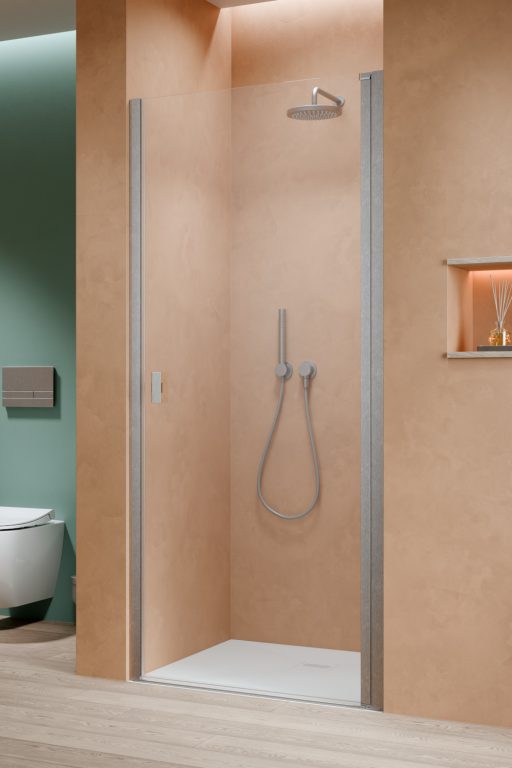 душевая дверь radaway nes brushed nickel dwj i 70x200 правая, стекла прозрачные, профиль брашированный никель