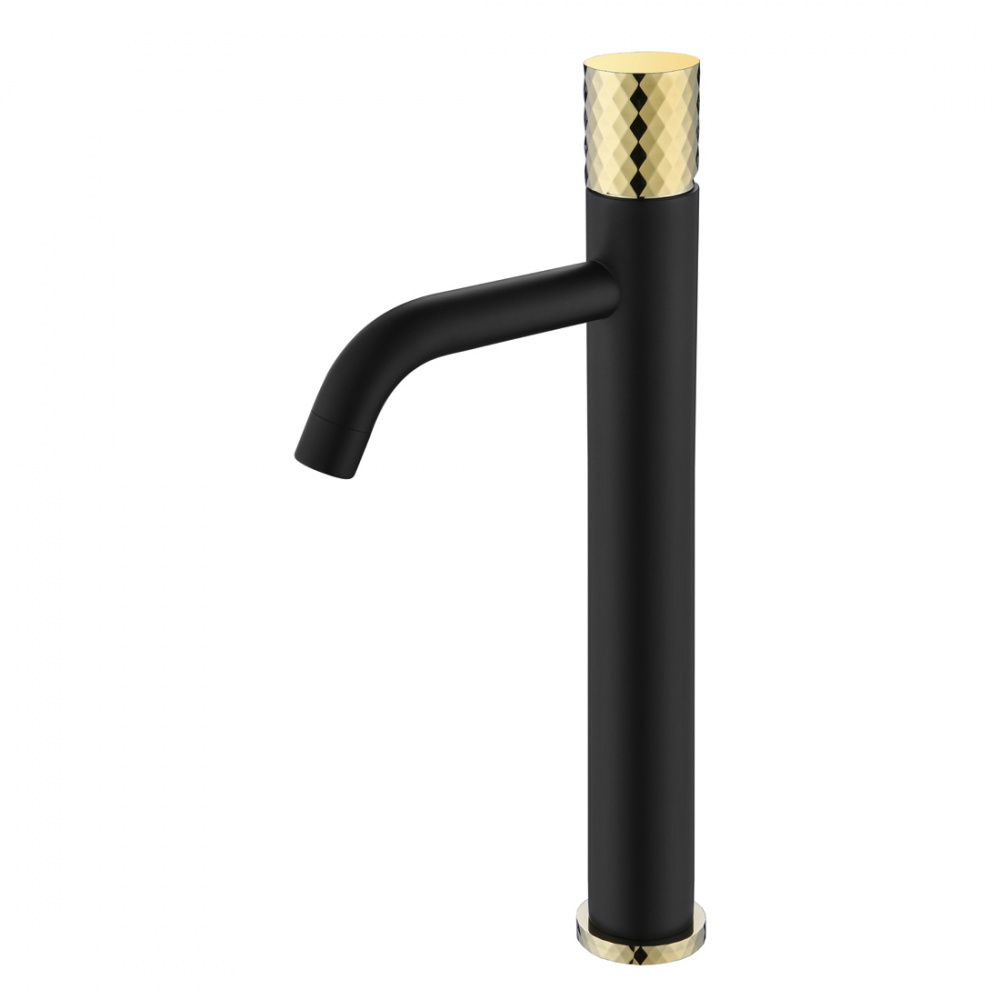 смеситель для умывальника boheme stick 122-bg черный/золото