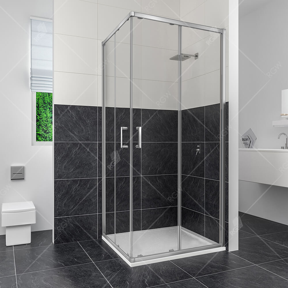 душевой уголок rgw classic cl-34 90x90 стекла прозрачные, профиль хром