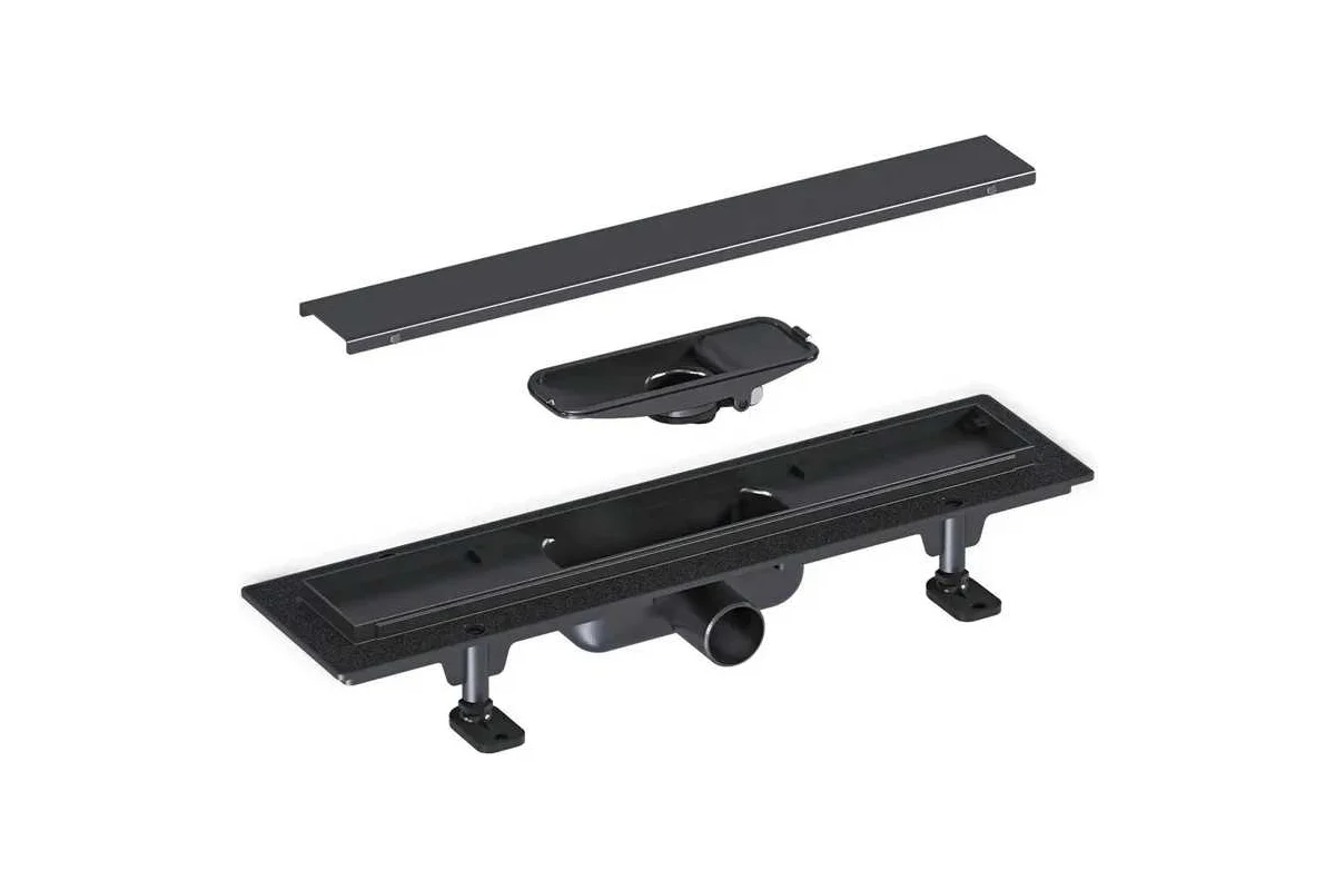 душевой лоток gooddoor 350 тл00031 с прорезями, сухой затвор, черный