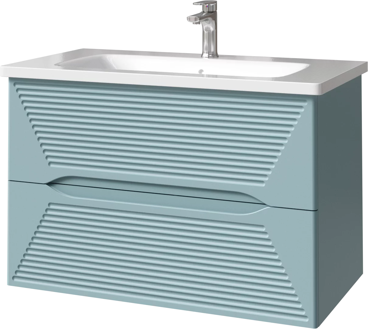 тумба подвесная caprigo modo terza 80 35613-sf015 голубой матовый
