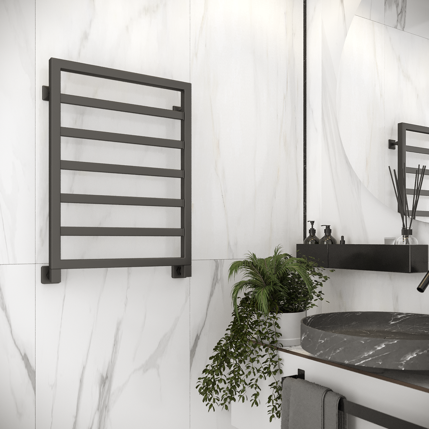 полотенцесушитель водяной stinox bergamo 50x70 черный матовый