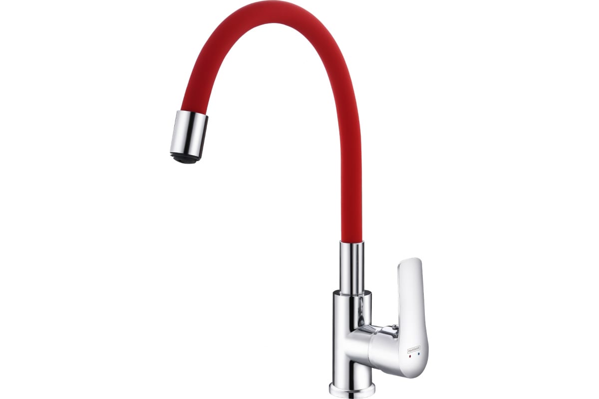 смеситель для кухни maxonor mn70112-6 красный/хром