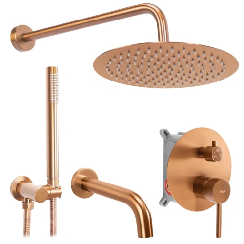 душевая система rea lungo copper brush rea-p8810 медь матовая