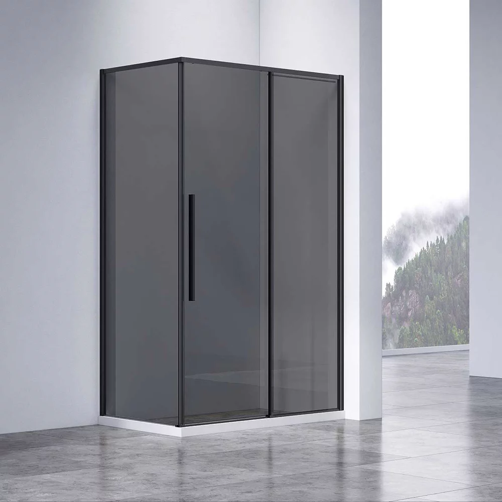 душевой уголок vincea slim-n vsr-4sn8013cgb 130x80 тонированное стекло / профиль черный матовый