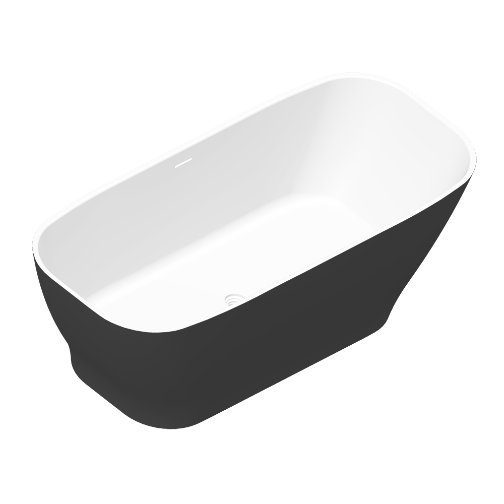 ванна из литьевого мрамора radostone ernica 170x72 белый/черный