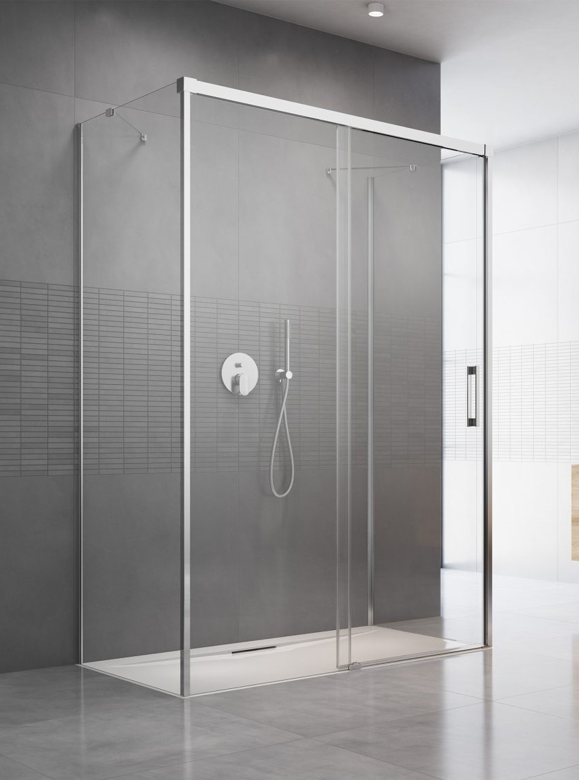 душевой уголок radaway idea kdj+s 150x70 стекла прозрачные, профиль хром