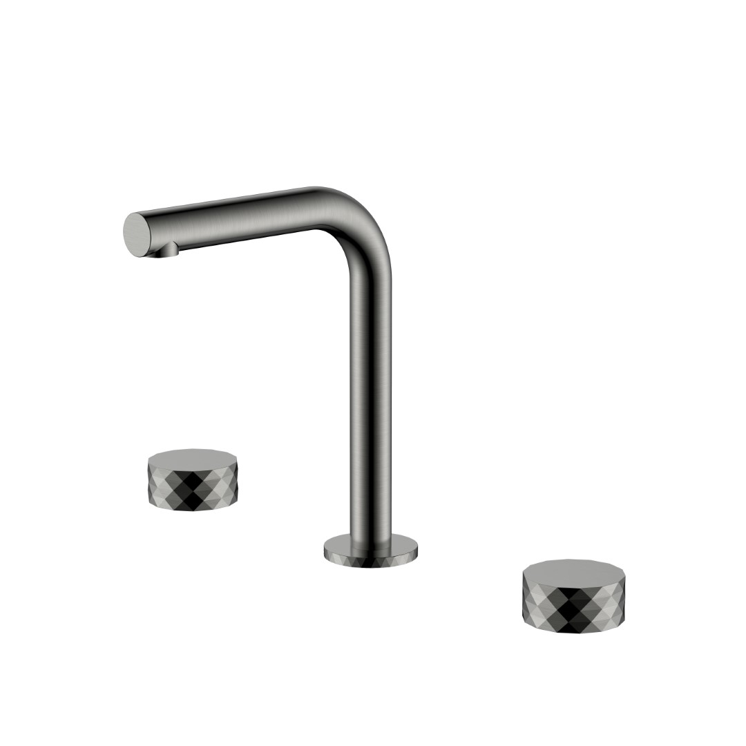 смеситель для умывальника boheme stick diamond 152-gm оружейная сталь