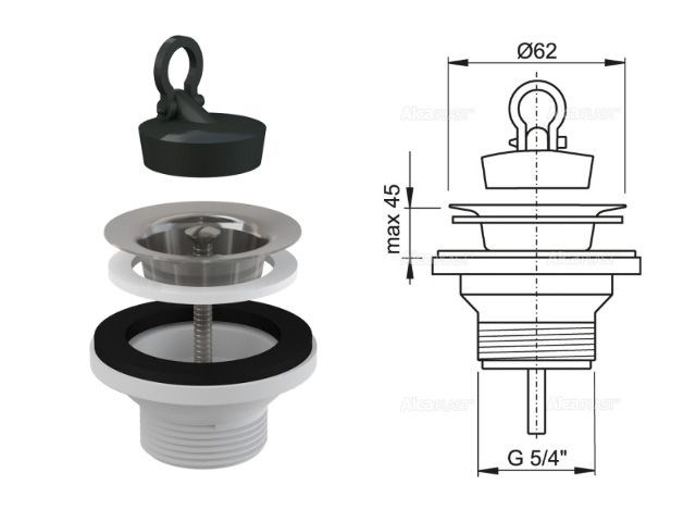 донный клапан alcaplast a31-bl-01