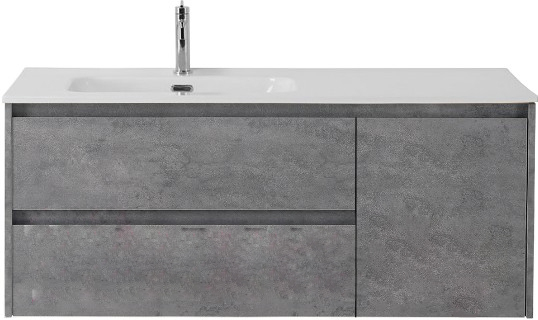 тумба под умывальник belbagno kraft-1000-2c-1a-so-cg-r правая, серый