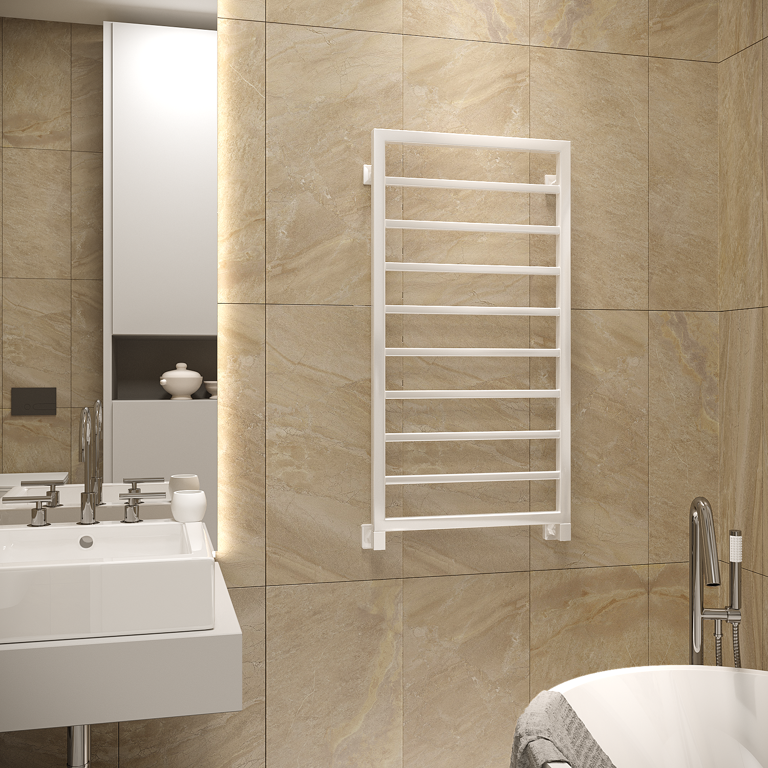 полотенцесушитель водяной stinox croma 50x100 белый глянец