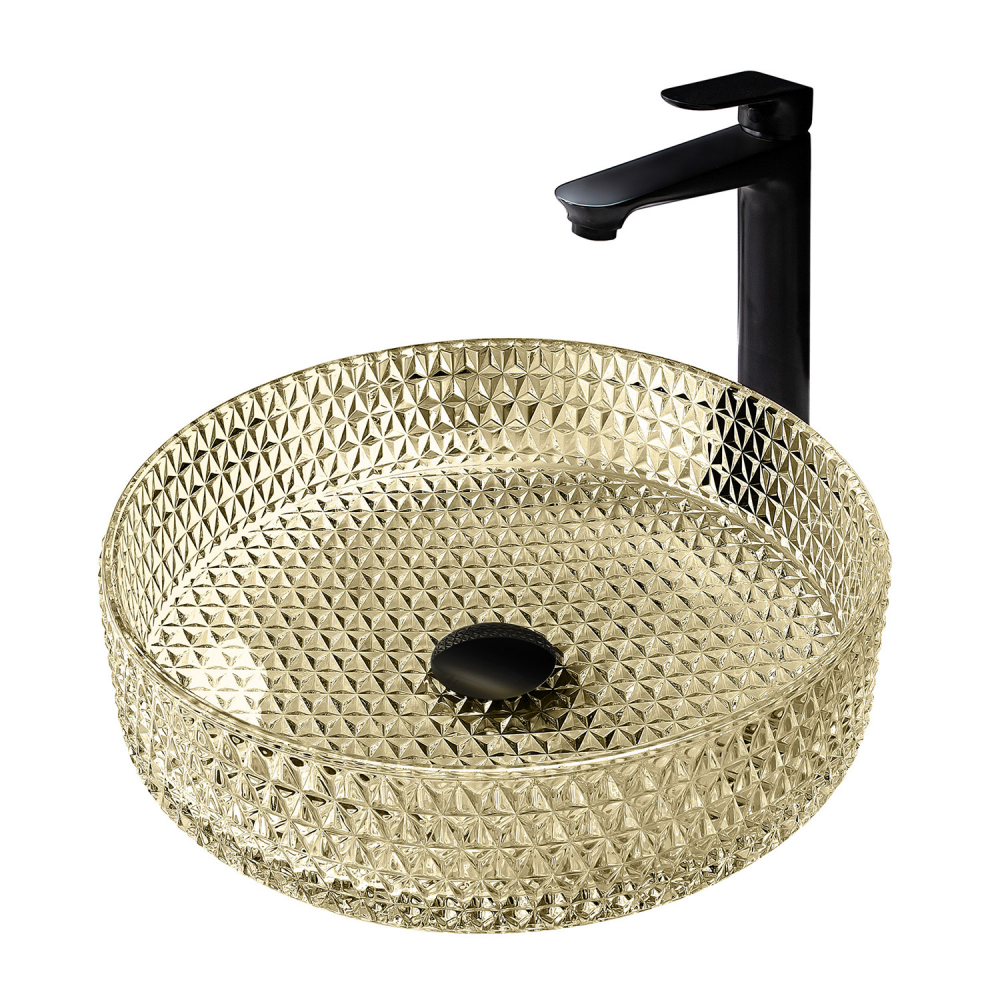 умывальник abber glas ak2301gg 39,5x39,5 золото